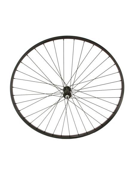 27 x 1 1/4 Alloy Front Wheel 36 Spoke 14gBlack 3/8 Axle Single Wall Black.